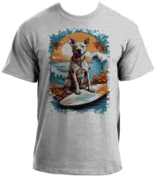 Baby look blusa feminina ou Camiseta cachorro pit bull praia surf - Foto 2