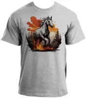 Baby look blusa feminina ou Camiseta Cavalo de fogo crioulo raça - Foto 2