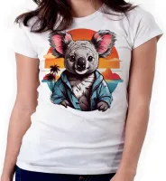 Baby look blusa feminina ou Camiseta Coala urso panda lindo - Foto 3