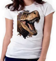 Baby look blusa feminina ou Camiseta dinossauro rex repitil - Foto 3