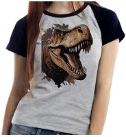 Baby look blusa feminina ou Camiseta dinossauro rex repitil - Foto 4