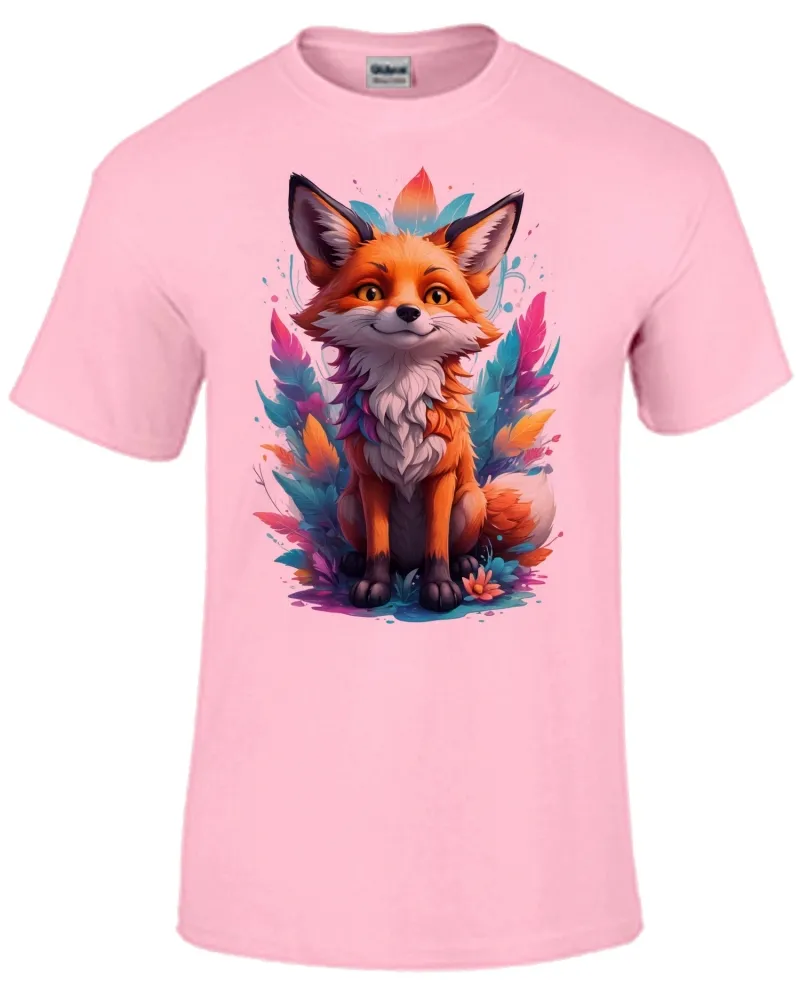 Baby look blusa feminina ou Camiseta Raposa fox colorida