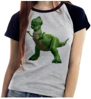 Baby look blusa feminina ou Camiseta Rex dinossauro toy story - Foto 3