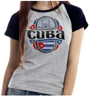 Baby look blusa feminina ou Camiseta Cuba lembrança havana - Foto 4