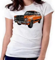 Baby look blusa feminina ou Camiseta Chevrolet caravan SS carro antigo - Foto 3