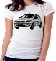 Baby look blusa feminina ou Camiseta Chevrolet corsa carro antigo bom - Foto 4