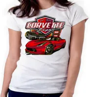 Baby look blusa feminina ou Camiseta Corvette carro americano classico - Foto 3