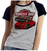 Baby look blusa feminina ou Camiseta Corvette carro americano classico - Foto 4