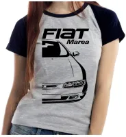 Baby look blusa feminina ou Camiseta Fiat marea carro antigo - Foto 4
