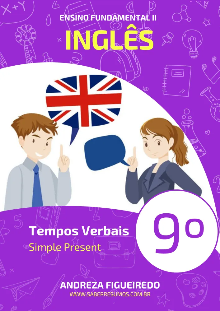 816 - Inglês - Tempos Verbais - Simple Present -  9º ano - PDF com 14 páginas Imagem