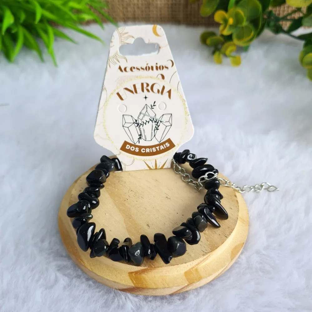 Pulseira de Ônix – Pedras em Cascalho com Extensor Imagem