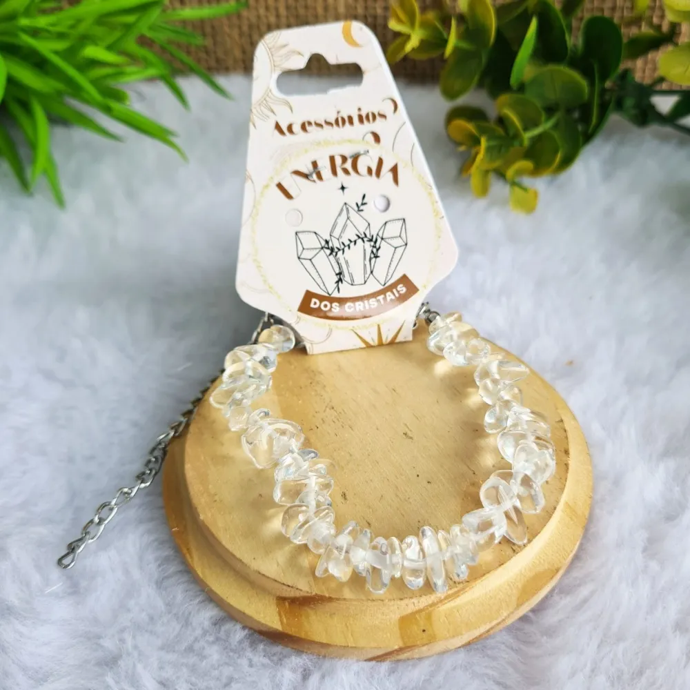 Pulseira de Cristal - Pedras em Cascalho com Extensor Imagem