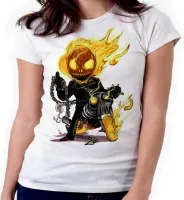 Baby look blusa feminina ou Camiseta Motoqueiro fantasma moto bike - Foto 4