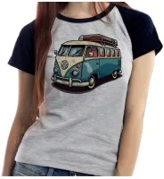 Baby look blusa feminina ou Camiseta Kombi carro antigo classico - Foto 4