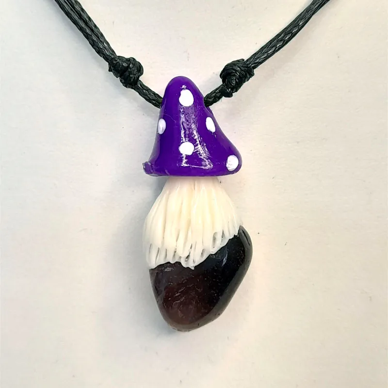 Colar Chapéu Cogumelo com Ametista Imagem