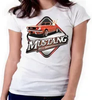 Baby look blusa feminina ou Camiseta Mustang carro antigo anos 60 - Foto 4