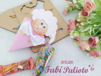 G1.852  Gabarito de Moldes  em MDF Mini Cone Cordeiro