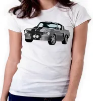 Baby look blusa feminina ou Camiseta Mustang Maverick carro antigo - Foto 3