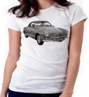 Baby look blusa feminina ou Camiseta volkswagen karmann ghia carro antigo - Foto 3