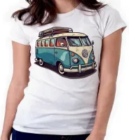 Baby look blusa feminina ou Camiseta Volkswagen Kombi corujinha - Foto 3
