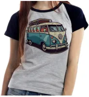 Baby look blusa feminina ou Camiseta Volkswagen Kombi corujinha - Foto 4