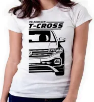 Baby look blusa feminina ou Camiseta Volkswagen T-cross camionete - Foto 3