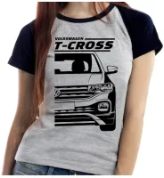 Baby look blusa feminina ou Camiseta Volkswagen T-cross camionete - Foto 4