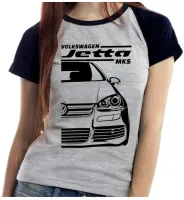 Baby look blusa feminina ou Camiseta Volkwagen Jetta MK5 modelo antigo - Foto 4