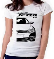 Baby look blusa feminina ou Camiseta Volkwagen Jetta MK6 modelo antigo - Foto 4