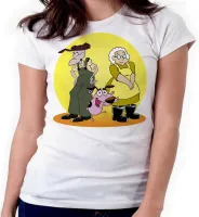 Baby look blusa feminina ou Camiseta Coragem cão covarde donos - Foto 3