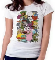 Baby look blusa feminina ou Camiseta Coragem cão covarde Vilão - Foto 3