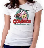 Baby look blusa feminina ou Camiseta Coragem cão covarde dog cachorro - Foto 3