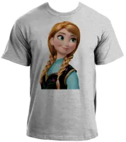 Baby look blusa feminina ou Camiseta Frozen Anna irmã da Elsa - Foto 2