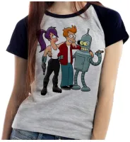 Baby look blusa feminina ou Camiseta Futurama robô desenho - Foto 3