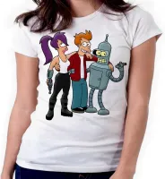 Baby look blusa feminina ou Camiseta Futurama robô desenho - Foto 4