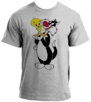 Baby look blusa feminina ou Camiseta Gato frajo e Piu piu amigos - Foto 2