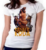 Baby look blusa feminina ou Camiseta Irmão urso desenho lindo - Foto 3