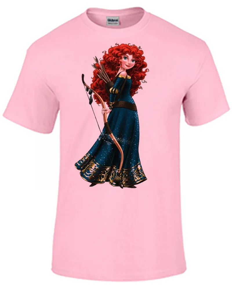Baby look blusa feminina ou Camiseta Meridia Valente princesa disney