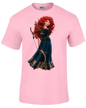 Baby look blusa feminina ou Camiseta Meridia Valente princesa disney