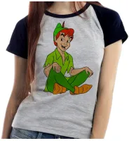 Baby look blusa feminina ou Camiseta Peter pan amigo sininho - Foto 4