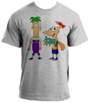 Baby look blusa feminina ou Camiseta Phineas e Feb desenho antigo - Foto 2