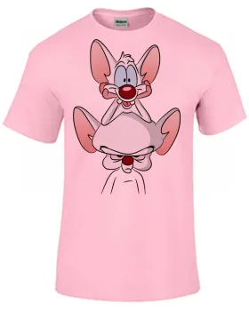 Baby look blusa feminina ou Camiseta Pink eo Cérebro desenho antigo bom