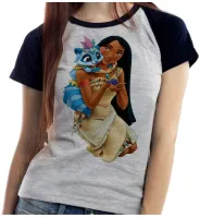 Baby look blusa feminina ou Camiseta Pocahontas princesa disney - Foto 3