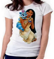 Baby look blusa feminina ou Camiseta Pocahontas princesa disney - Foto 4