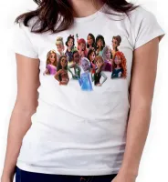 Baby look blusa feminina ou Camiseta princesas disney mulan moana jasmine - Foto 4