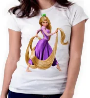 Baby look blusa feminina ou Camiseta rapunzel princesa disney - Foto 3
