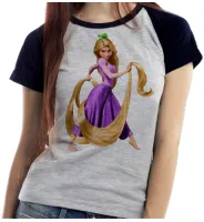 Baby look blusa feminina ou Camiseta rapunzel princesa disney - Foto 4
