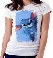 Baby look blusa feminina ou Camiseta Stitch lilo coração desenho - Foto 4