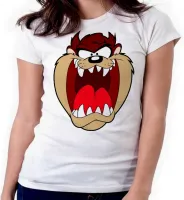 Baby look blusa feminina ou Camiseta Taz Mania diabo tazmania - Foto 3