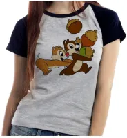 Baby look blusa feminina ou Camiseta Tico e Teco esquilo desenho antigo - Foto 3